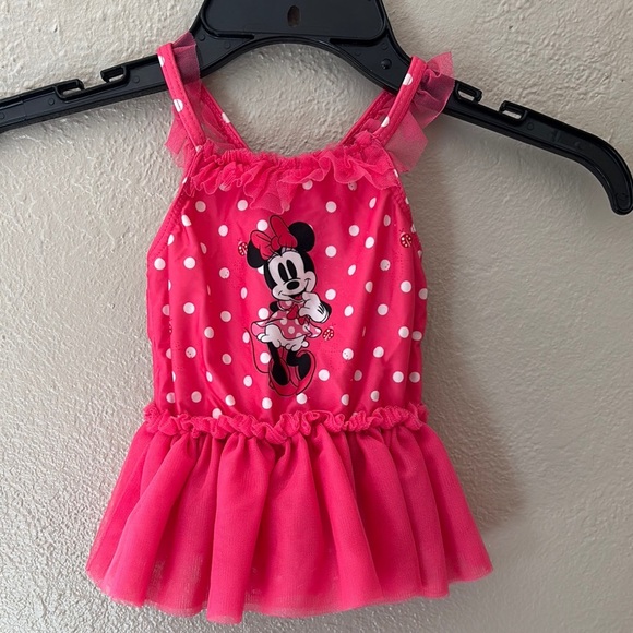 Disney Baby Girl Disney Store Exclusive Minnie Mouse Swimsuit, 9-12mo, Pink Tutu - Picture 1 of 8